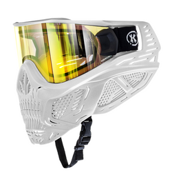 HSTL SKULL GOGGLE "SAINT" - WHITE W/ GOLD LENS