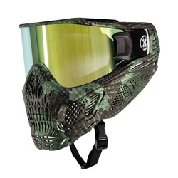 HSTL SKULL GOGGLE SNAKE GREEN W/ GOLD LENS